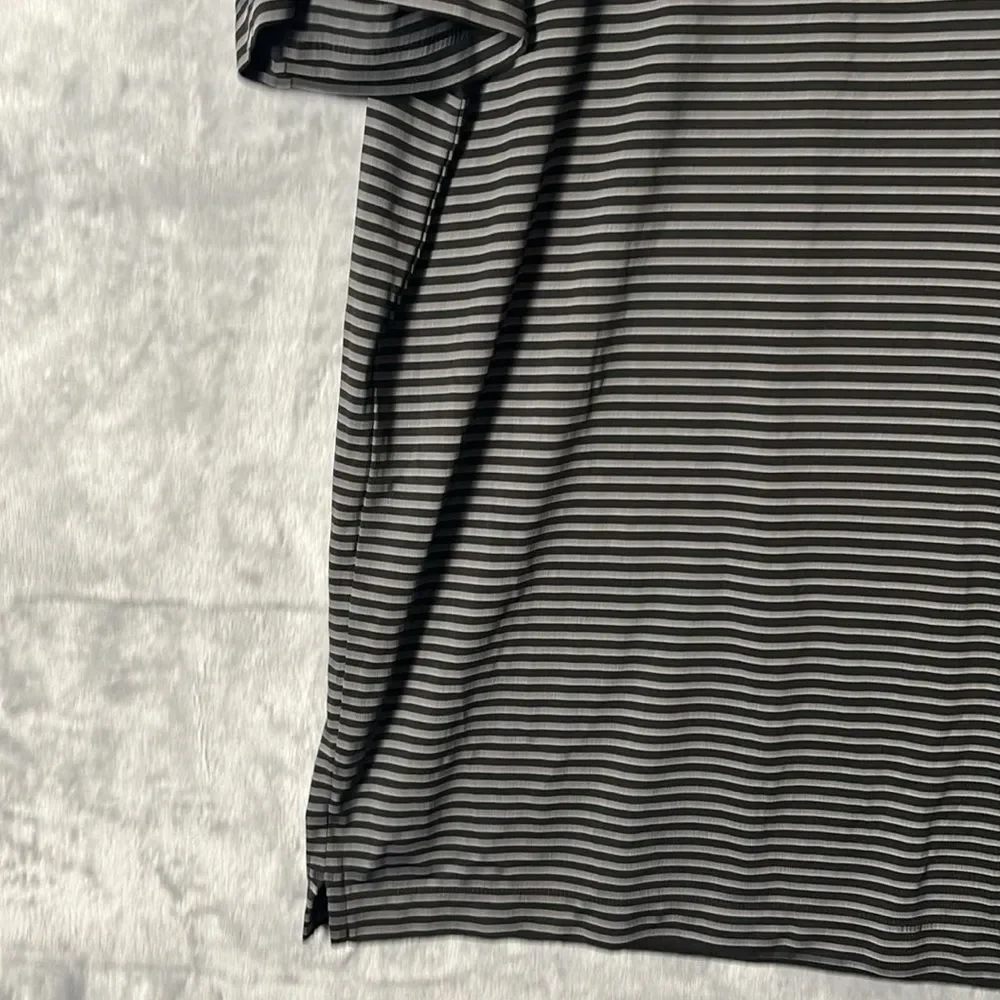 Nike Golf Black White Striped Short Sleeve Polo Size XL